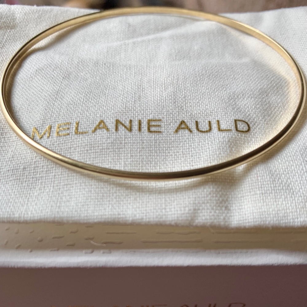 10K SOLID Gold Bangle 2mm Large XL Melanie Auld